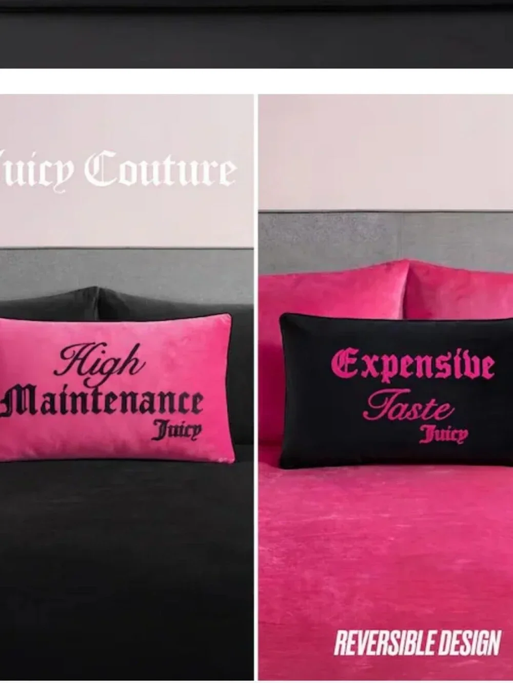 Juicy Couture Home High Maintenance Reversible Decoeative Accent Pillow